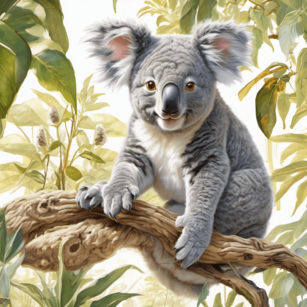 고양이와 코알라가 노는 사진