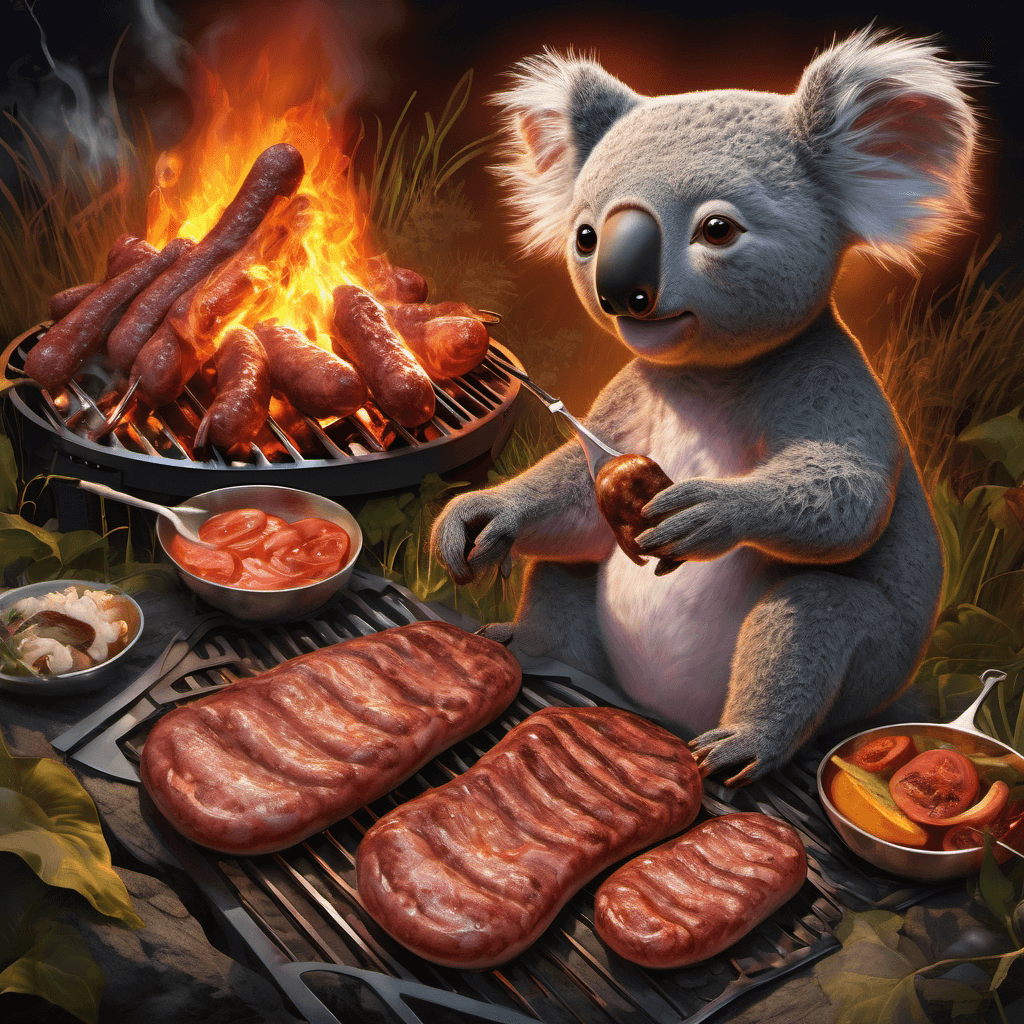 용암에서 소세지 구워먹는 코알라