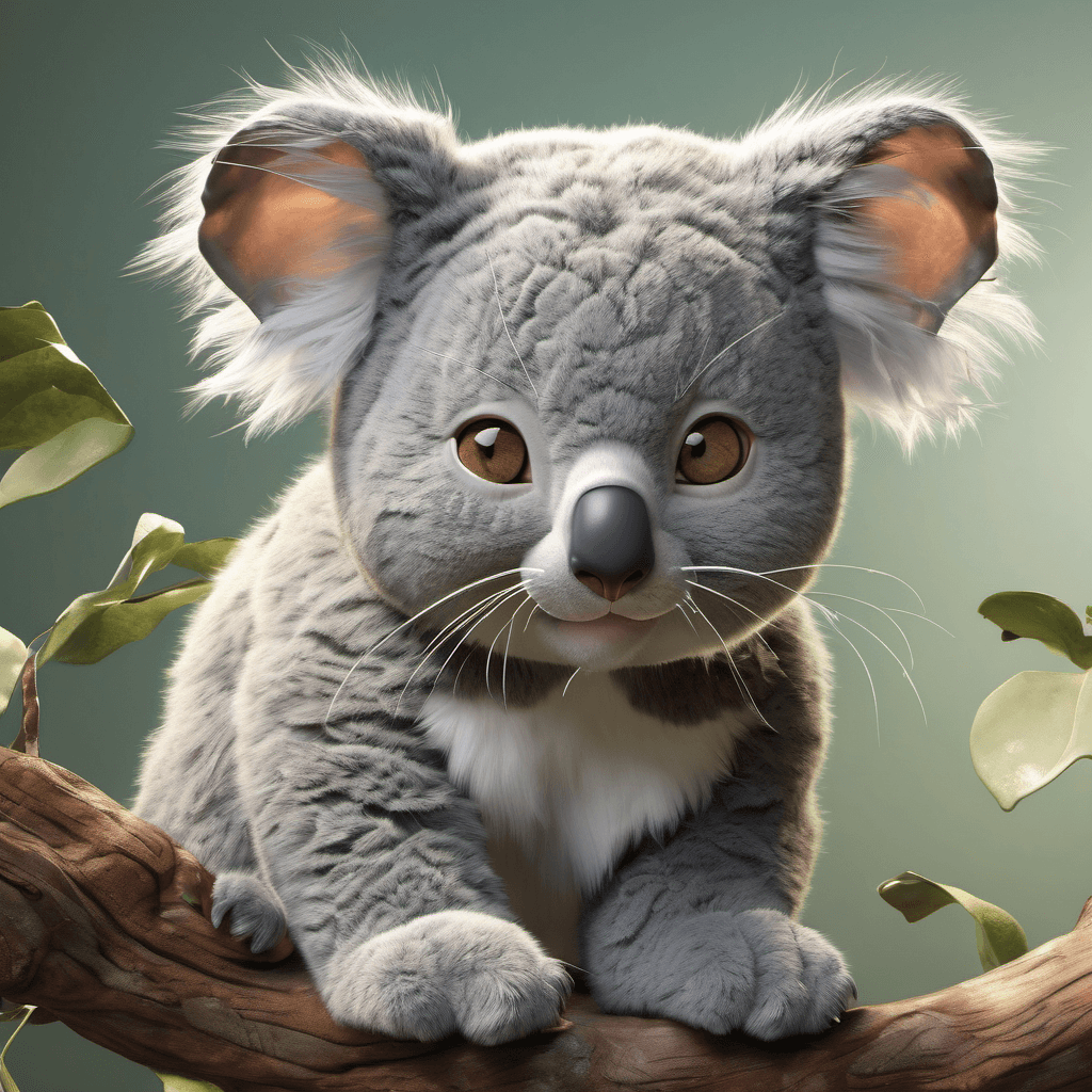 귀여운 고양이가 코알라와 잇는 사진