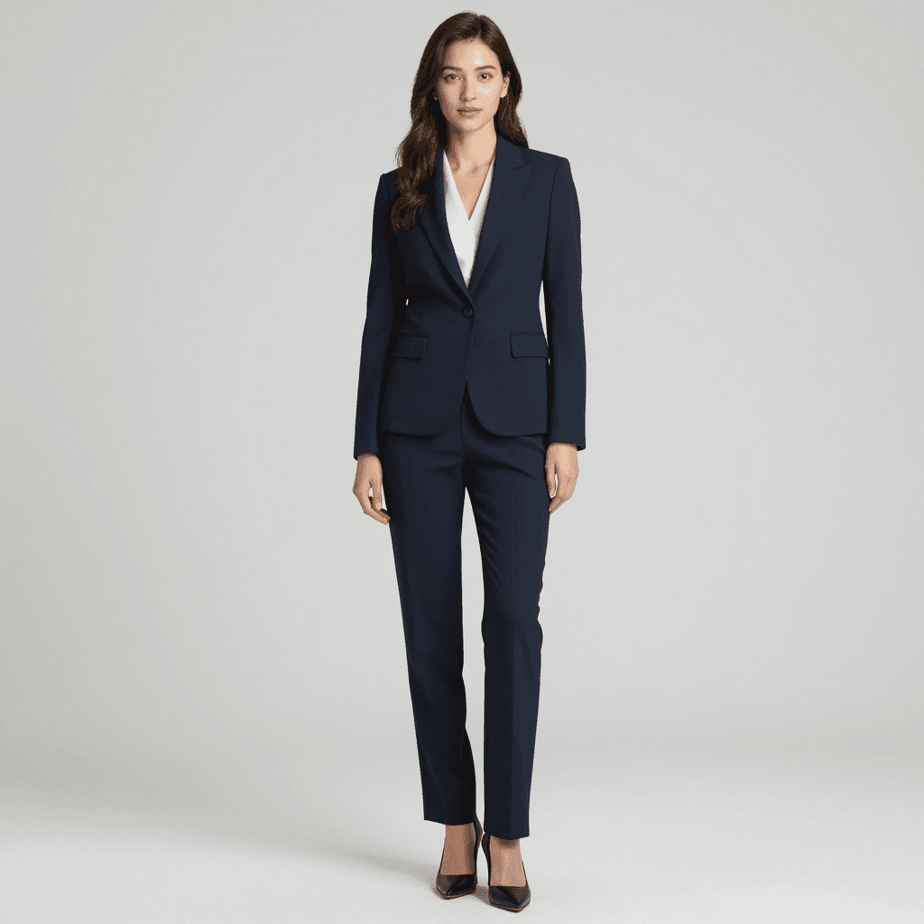 정장 입은 전신 여자 모델