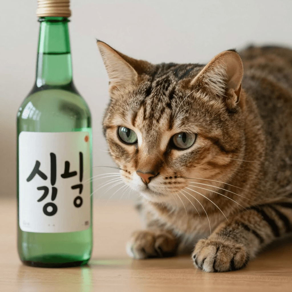 소주 마시는 고양이