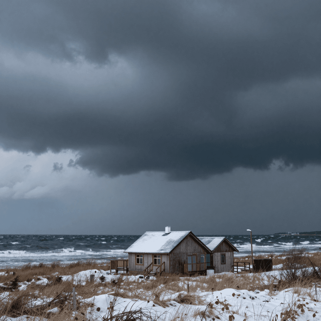 폭풍우가 치는 겨울
