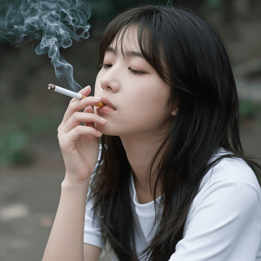 담배를 피는 소녀