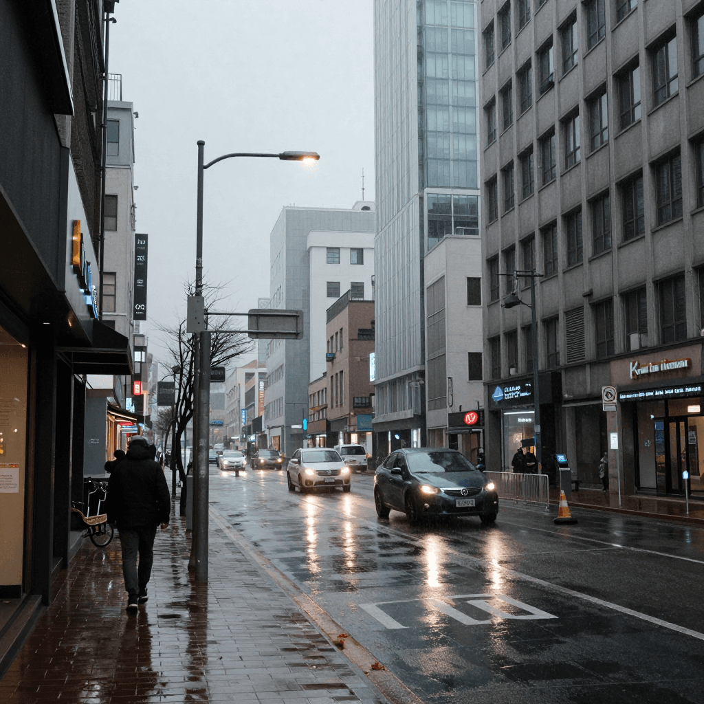 비가 내리는 도시