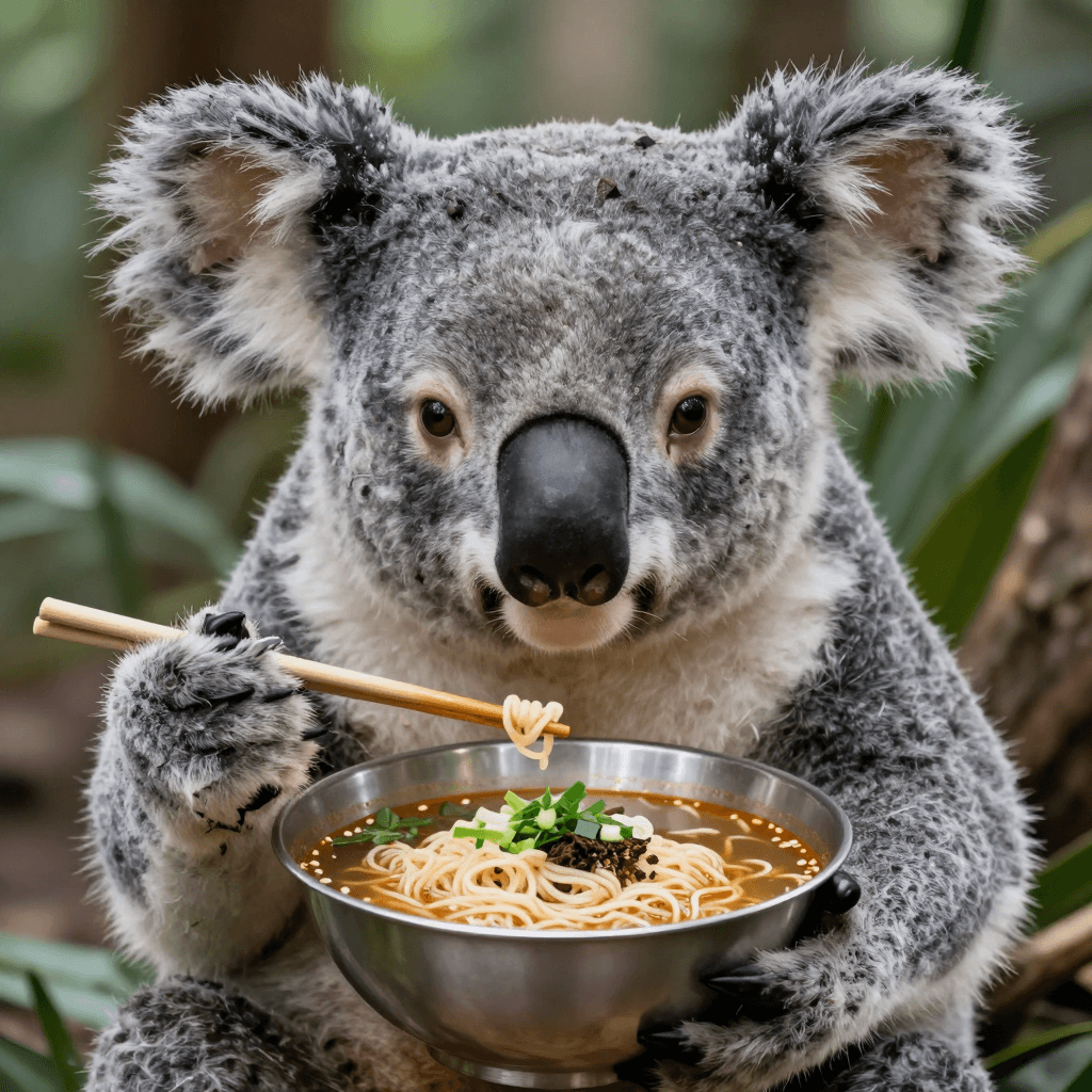 라면 먹는 코알라