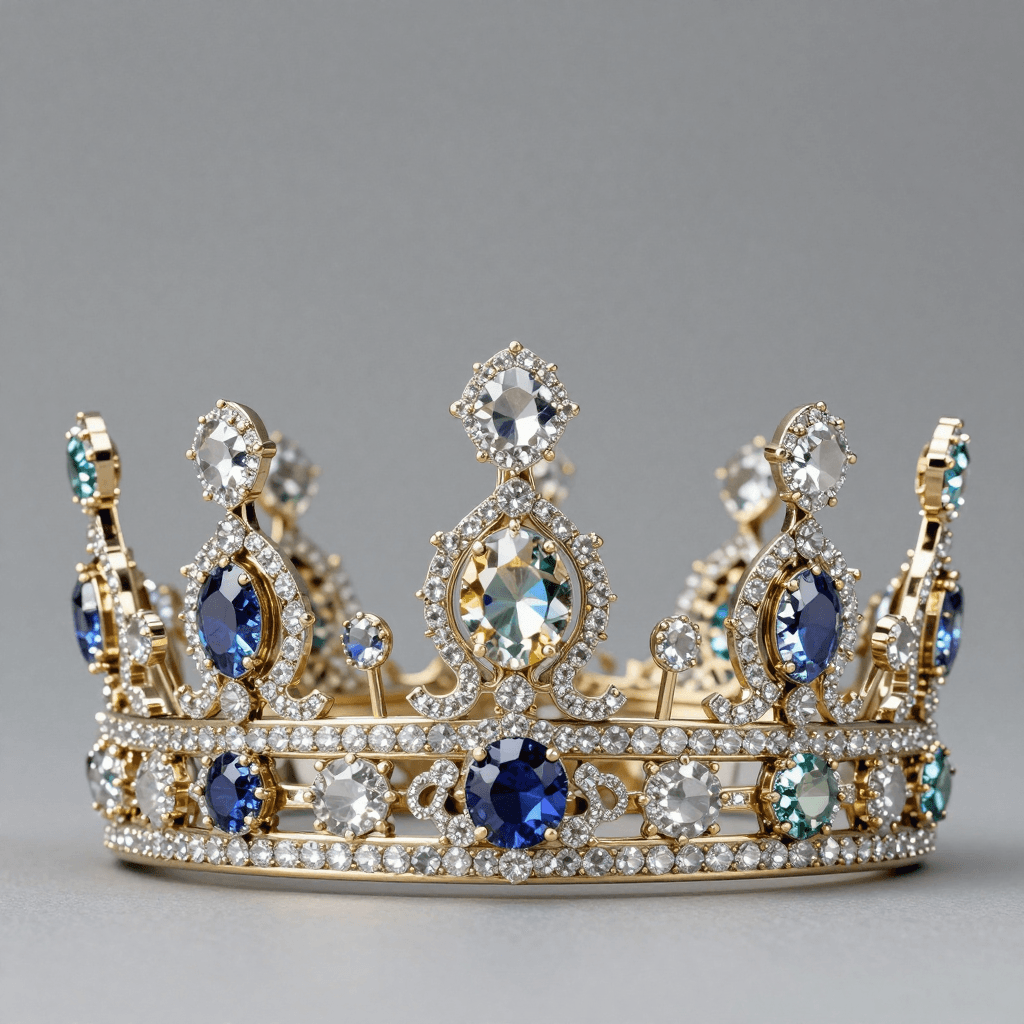 반짝이는 보석으로 장식된 왕관