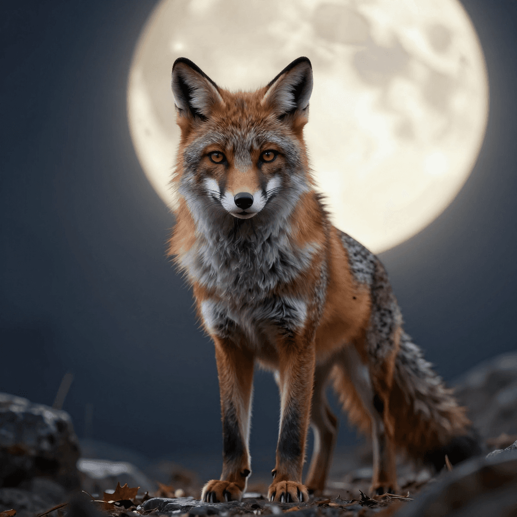 달빛 아래서 변신 중인 늑대인간