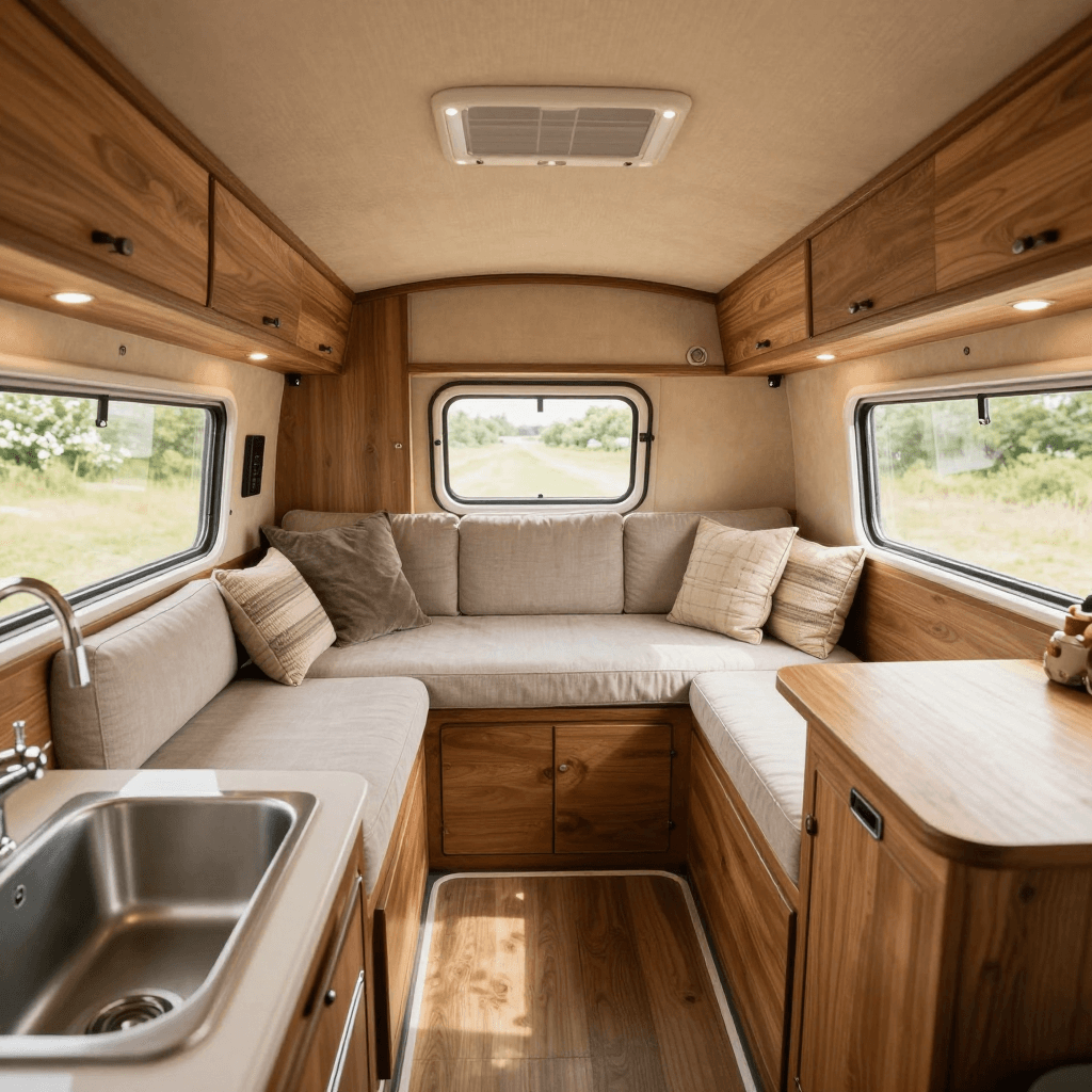 빈티지 감성의 에어스트림 캠핑카 내부