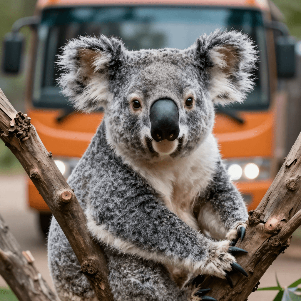 버스 타는 코알라