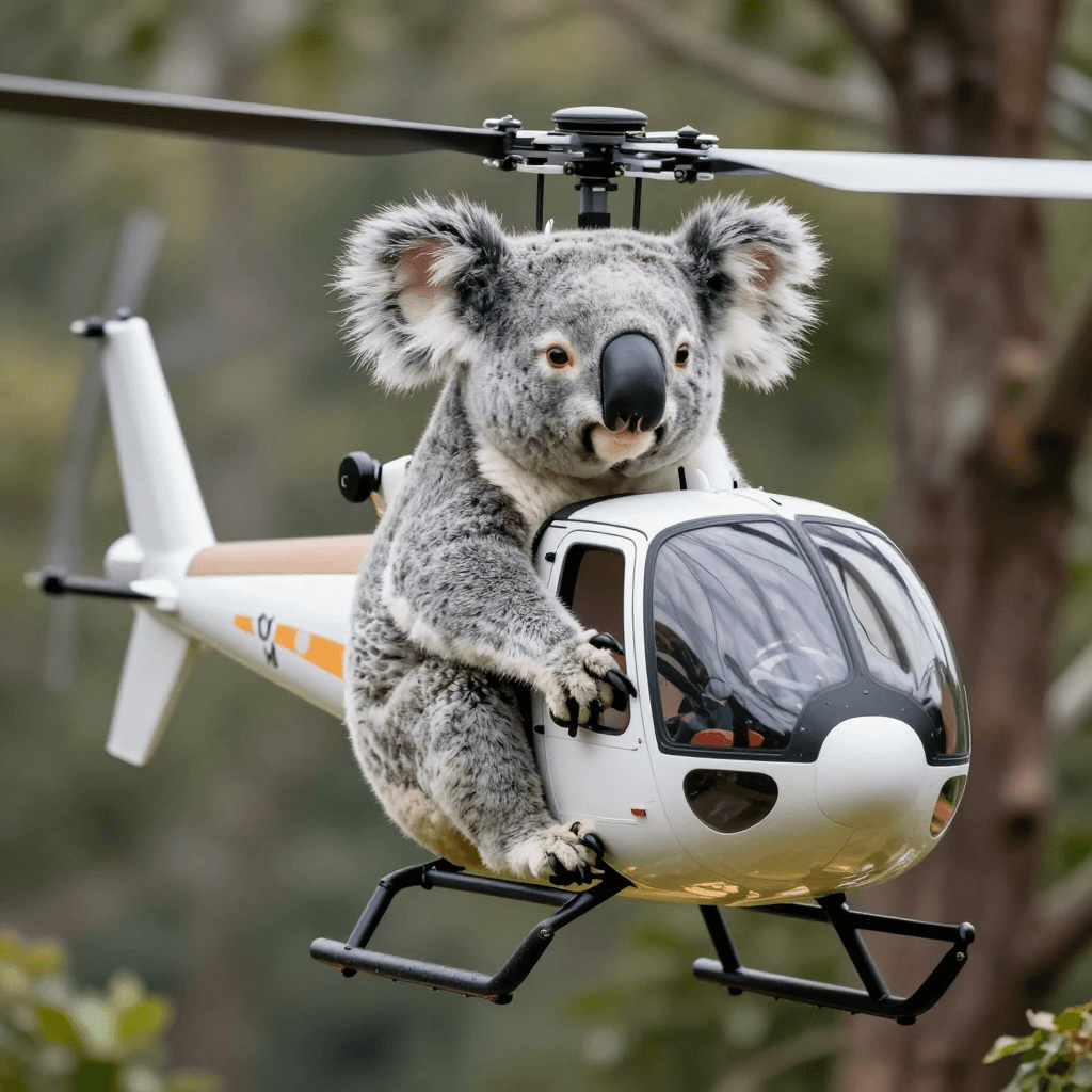 헬리콥터를 타는 코알라