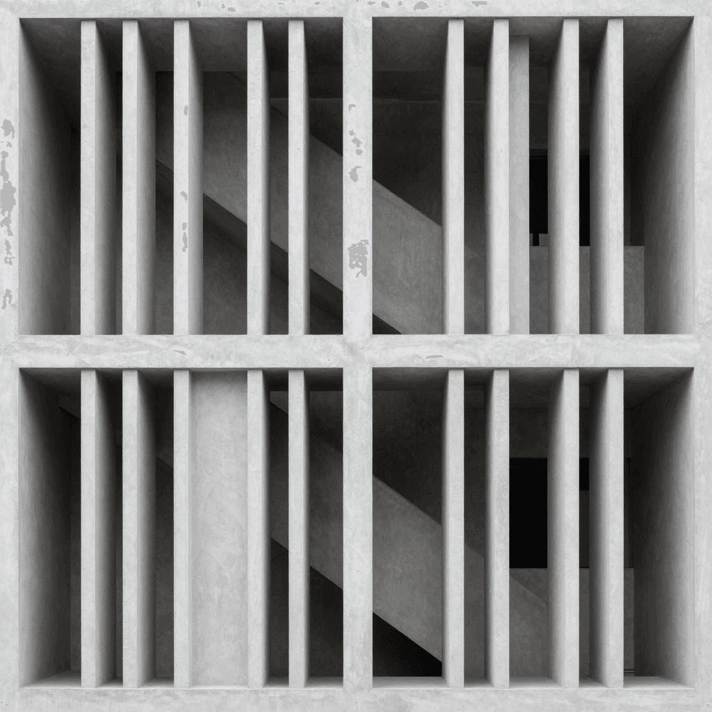 기하학적 패턴으로 이루어진 미니멀리즘 건축물