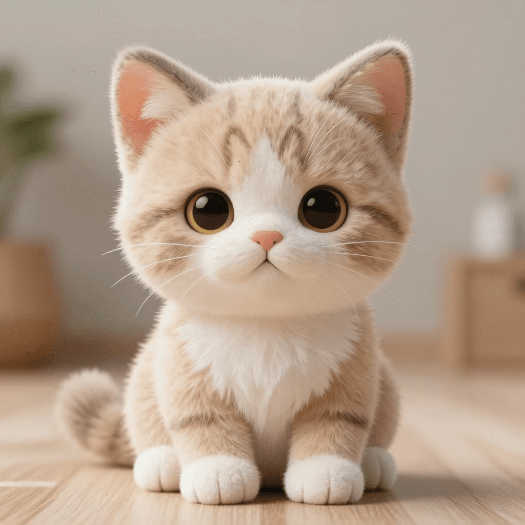 손뜨개 질감이 생생한 귀여운 고양이 인형