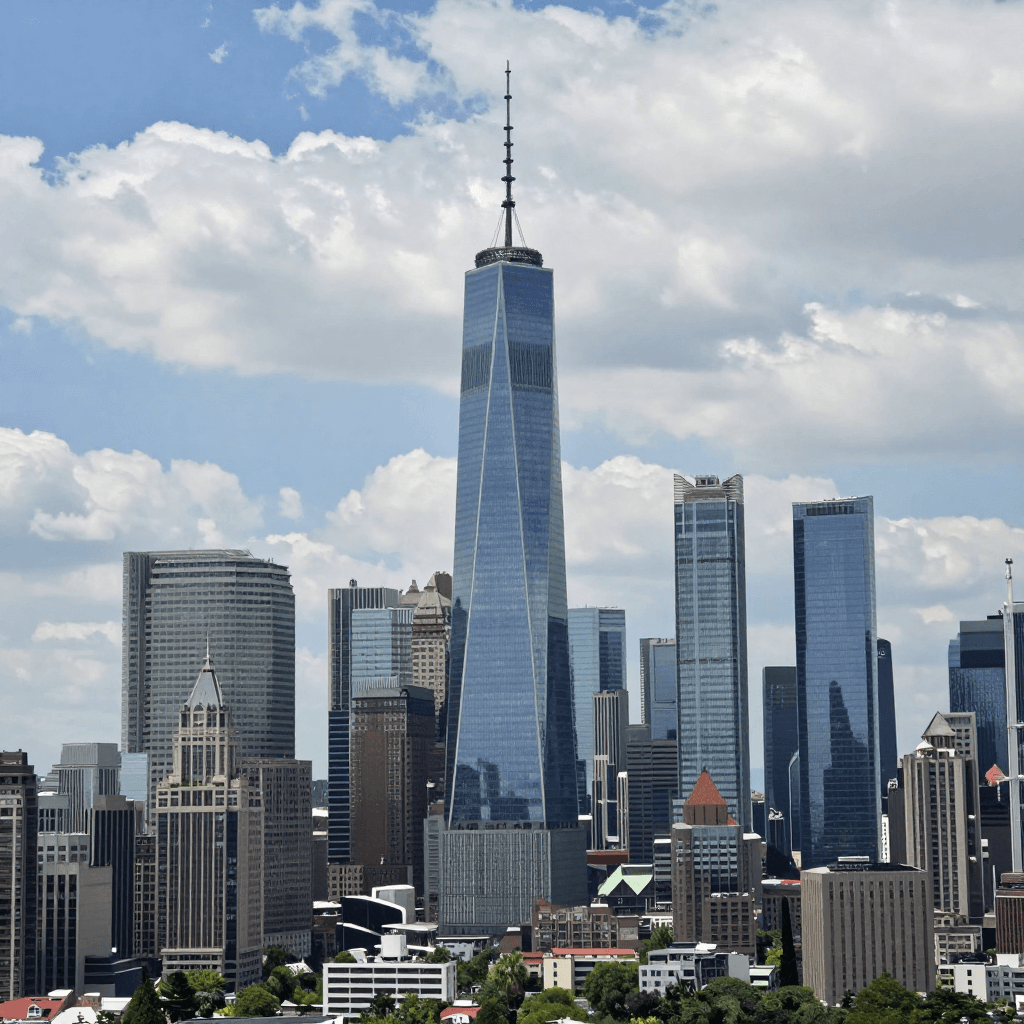 구름을 뚫고 올라온 마천루 꼭대기 뷰