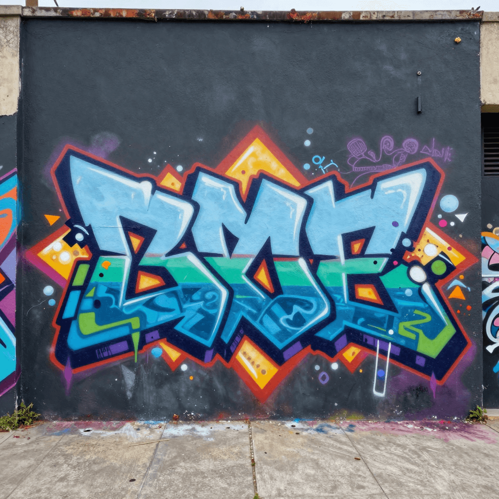 힙합 스타일의 거리 그래피티 아트