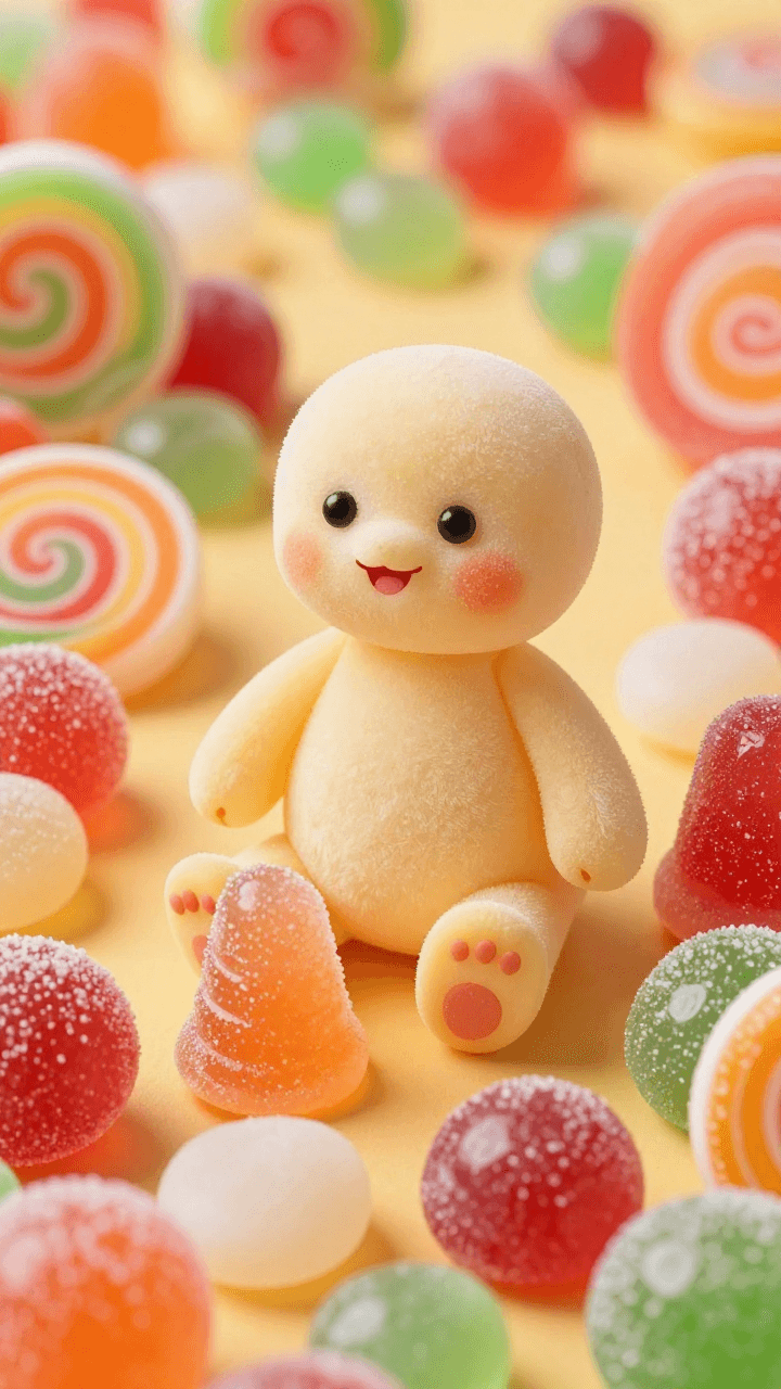 사탕과 젤리로 만들어진 달콤한 캔디 랜드