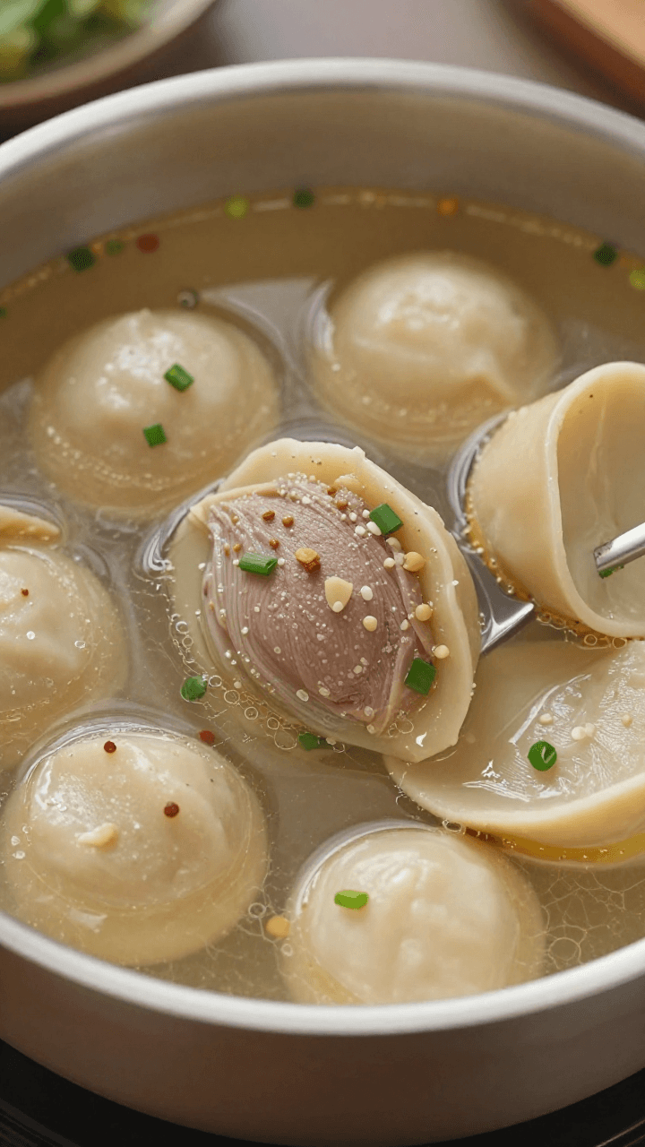 김이 모락모락 나는 따뜻한 어묵 탕