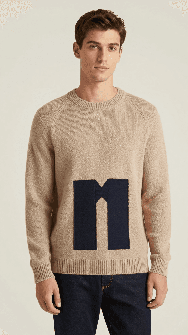 스웨터를 입은 남성 모델